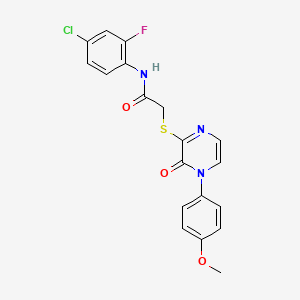 molecular formula C19H15ClFN3O3S B2729005 N-(4-chloro-2-fluorophenyl)-2-{[4-(4-methoxyphenyl)-3-oxo-3,4-dihydropyrazin-2-yl]sulfanyl}acetamide CAS No. 899998-49-3