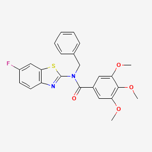 molecular formula C24H21FN2O4S B2729013 N-benzyl-N-(6-fluoro-1,3-benzothiazol-2-yl)-3,4,5-trimethoxybenzamide CAS No. 900004-86-6