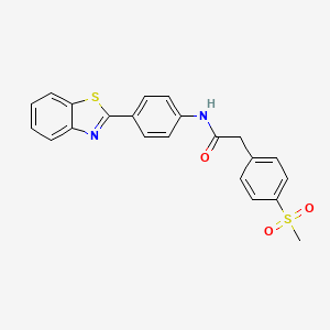 molecular formula C22H18N2O3S2 B2729023 N-(4-(benzo[d]thiazol-2-yl)phenyl)-2-(4-(methylsulfonyl)phenyl)acetamide CAS No. 941883-64-3