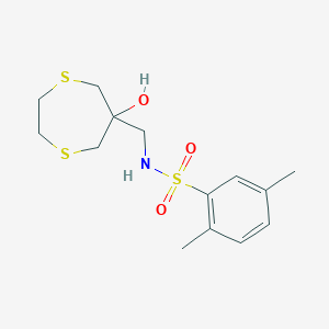 N-[(6-Hydroxy-1,4-dithiepan-6-yl)methyl]-2,5-dimethylbenzenesulfonamide