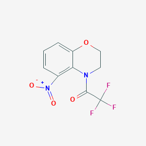 molecular formula C10H7F3N2O4 B2729036 2,2,2-trifluoro-1-(5-nitro-3,4-dihydro-2H-1,4-benzoxazin-4-yl)ethan-1-one CAS No. 1794736-96-1