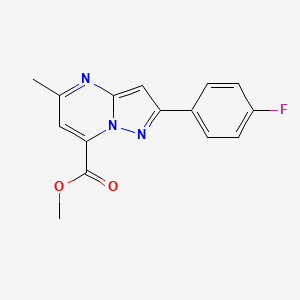 molecular formula C15H12FN3O2 B2729038 Methyl 2-(4-fluorophenyl)-5-methylpyrazolo[1,5-a]pyrimidine-7-carboxylate CAS No. 931998-15-1