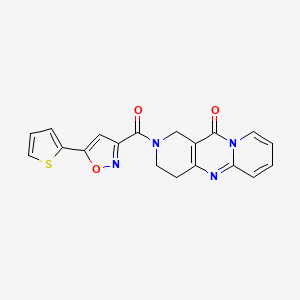 molecular formula C19H14N4O3S B2729040 2-(5-(thiophen-2-yl)isoxazole-3-carbonyl)-3,4-dihydro-1H-dipyrido[1,2-a:4',3'-d]pyrimidin-11(2H)-one CAS No. 2034266-49-2
