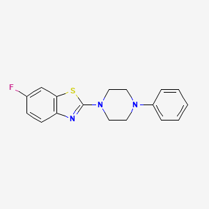 molecular formula C17H16FN3S B2729043 6-Fluoro-2-(4-phenylpiperazin-1-yl)-1,3-benzothiazole CAS No. 863001-10-9
