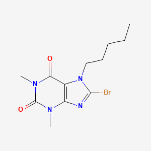 molecular formula C12H17BrN4O2 B2729048 8-Bromo-1,3-dimethyl-7-pentylpurine-2,6-dione CAS No. 1150-47-6