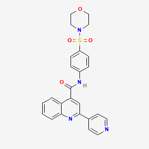 molecular formula C25H22N4O4S B2729049 N-(4-(morpholinosulfonyl)phenyl)-2-(pyridin-4-yl)quinoline-4-carboxamide CAS No. 879920-80-6