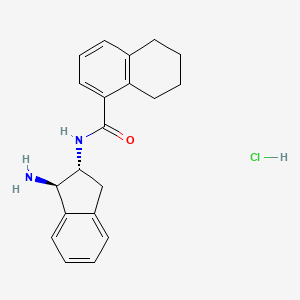 B2729060 N-[(1R,2R)-1-Amino-2,3-dihydro-1H-inden-2-yl]-5,6,7,8-tetrahydronaphthalene-1-carboxamide;hydrochloride CAS No. 2418594-75-7