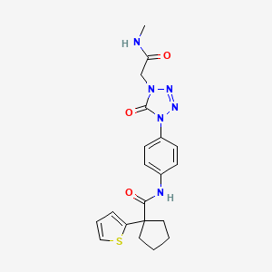 N-(4-(4-(2-(methylamino)-2-oxoethyl)-5-oxo-4,5-dihydro-1H-tetrazol-1-yl)phenyl)-1-(thiophen-2-yl)cyclopentanecarboxamide