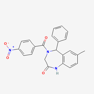 7-methyl-4-(4-nitrobenzoyl)-5-phenyl-4,5-dihydro-1H-benzo[e][1,4]diazepin-2(3H)-one