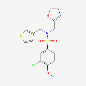 3-chloro-N-(furan-2-ylmethyl)-4-methoxy-N-(thiophen-3-ylmethyl)benzenesulfonamide