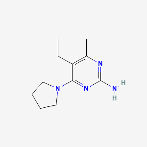 molecular formula C11H18N4 B2729109 5-Ethyl-4-methyl-6-(1-pyrrolidinyl)-2-pyrimidinamine CAS No. 424803-29-2