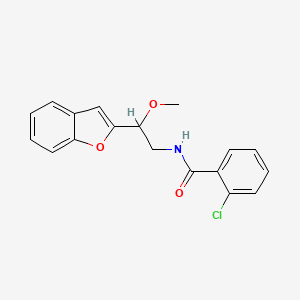 molecular formula C18H16ClNO3 B2729116 N-[2-(1-benzofuran-2-yl)-2-methoxyethyl]-2-chlorobenzamide CAS No. 2034555-77-4