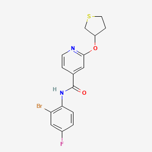 molecular formula C16H14BrFN2O2S B2729136 N-(2-bromo-4-fluorophenyl)-2-(thiolan-3-yloxy)pyridine-4-carboxamide CAS No. 2034498-75-2