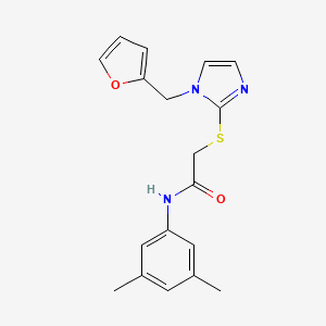 molecular formula C18H19N3O2S B2729167 N-(3,5-dimethylphenyl)-2-({1-[(furan-2-yl)methyl]-1H-imidazol-2-yl}sulfanyl)acetamide CAS No. 893384-77-5