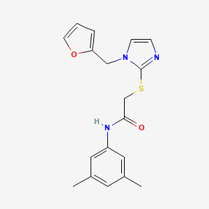 molecular formula C18H19N3O2S B2729167 N-(3,5-dimethylphenyl)-2-[1-(furan-2-ylmethyl)imidazol-2-yl]sulfanylacetamide CAS No. 893384-77-5