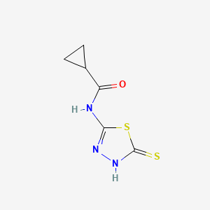 molecular formula C6H7N3OS2 B2729170 N-(5-mercapto-1,3,4-thiadiazol-2-yl)cyclopropanecarboxamide CAS No. 391864-20-3
