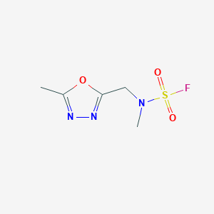 molecular formula C5H8FN3O3S B2729262 N-Methyl-N-[(5-methyl-1,3,4-oxadiazol-2-yl)methyl]sulfamoyl fluoride CAS No. 2411305-00-3