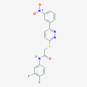 molecular formula C18H12F2N4O3S B2729267 N-(3,4-difluorophenyl)-2-{[6-(3-nitrophenyl)pyridazin-3-yl]sulfanyl}acetamide CAS No. 893999-52-5