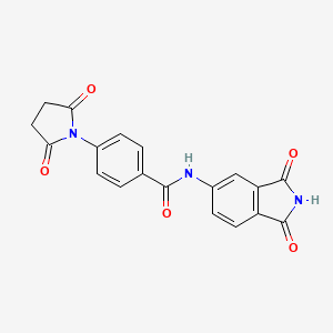 molecular formula C19H13N3O5 B2729276 N-(1,3-dioxoisoindolin-5-yl)-4-(2,5-dioxopyrrolidin-1-yl)benzamide CAS No. 683235-48-5