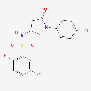 molecular formula C16H13ClF2N2O3S B2729289 N-(1-(4-chlorophenyl)-5-oxopyrrolidin-3-yl)-2,5-difluorobenzenesulfonamide CAS No. 896316-53-3