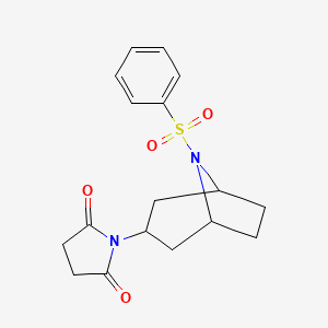 1-((1R,5S)-8-(phenylsulfonyl)-8-azabicyclo[3.2.1]octan-3-yl)pyrrolidine-2,5-dione