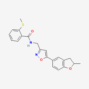 N-((5-(2-methyl-2,3-dihydrobenzofuran-5-yl)isoxazol-3-yl)methyl)-2-(methylthio)benzamide