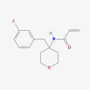 molecular formula C15H18FNO2 B2729354 N-[4-[(3-Fluorophenyl)methyl]oxan-4-yl]prop-2-enamide CAS No. 2191110-59-3