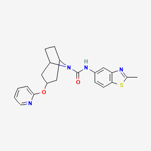 molecular formula C21H22N4O2S B2729376 N-(2-methyl-1,3-benzothiazol-5-yl)-3-(pyridin-2-yloxy)-8-azabicyclo[3.2.1]octane-8-carboxamide CAS No. 2109278-69-3