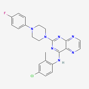 molecular formula C23H21ClFN7 B2729401 N-(4-chloro-2-methylphenyl)-2-[4-(4-fluorophenyl)piperazin-1-yl]pteridin-4-amine CAS No. 946349-69-5