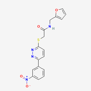 molecular formula C17H14N4O4S B2729410 N-[(furan-2-yl)methyl]-2-{[6-(3-nitrophenyl)pyridazin-3-yl]sulfanyl}acetamide CAS No. 895457-77-9