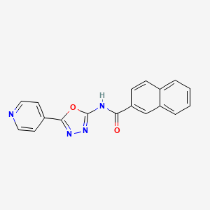 molecular formula C18H12N4O2 B2729520 N-[5-(pyridin-4-yl)-1,3,4-oxadiazol-2-yl]naphthalene-2-carboxamide CAS No. 887867-74-5