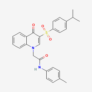 molecular formula C27H26N2O4S B2729536 N-(4-methylphenyl)-2-{4-oxo-3-[4-(propan-2-yl)benzenesulfonyl]-1,4-dihydroquinolin-1-yl}acetamide CAS No. 895651-20-4