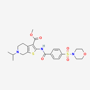 molecular formula C23H29N3O6S2 B2729553 methyl 2-[4-(morpholine-4-sulfonyl)benzamido]-6-(propan-2-yl)-4H,5H,6H,7H-thieno[2,3-c]pyridine-3-carboxylate CAS No. 449768-06-3