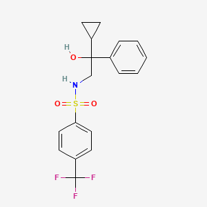 molecular formula C18H18F3NO3S B2729599 N-(2-cyclopropyl-2-hydroxy-2-phenylethyl)-4-(trifluoromethyl)benzene-1-sulfonamide CAS No. 1421458-23-2