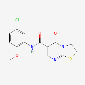 molecular formula C14H12ClN3O3S B2729616 N-(5-chloro-2-methoxyphenyl)-5-oxo-3,5-dihydro-2H-thiazolo[3,2-a]pyrimidine-6-carboxamide CAS No. 443329-82-6