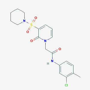 molecular formula C19H22ClN3O4S B2729620 N-(3-chloro-4-methylphenyl)-2-(2-oxo-3-(piperidin-1-ylsulfonyl)pyridin-1(2H)-yl)acetamide CAS No. 1251608-90-8