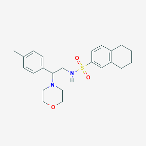 molecular formula C23H30N2O3S B2729636 N-(2-morpholino-2-(p-tolyl)ethyl)-5,6,7,8-tetrahydronaphthalene-2-sulfonamide CAS No. 920172-04-9