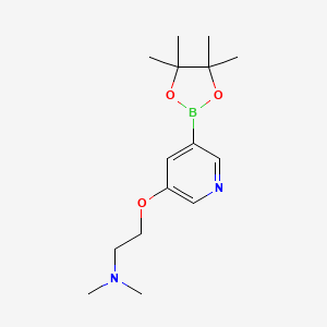 molecular formula C15H25BN2O3 B2729644 N,N-Dimethyl-2-(5-(4,4,5,5-tetramethyl-1,3,2-dioxaborolan-2-YL)pyridin-3-yloxy)ethanamine CAS No. 2246889-68-7