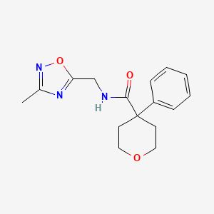 N-((3-methyl-1,2,4-oxadiazol-5-yl)methyl)-4-phenyltetrahydro-2H-pyran-4-carboxamide