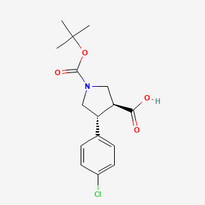 trans-1-(Tert-butoxycarbonyl)-4-(4-chlorophenyl)pyrrolidine-3-carboxylic acid