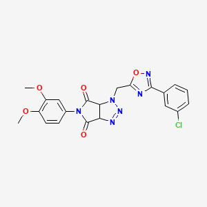 1-((3-(3-chlorophenyl)-1,2,4-oxadiazol-5-yl)methyl)-5-(3,4-dimethoxyphenyl)-1,6a-dihydropyrrolo[3,4-d][1,2,3]triazole-4,6(3aH,5H)-dione