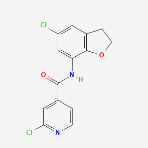 2-chloro-N-(5-chloro-2,3-dihydro-1-benzofuran-7-yl)pyridine-4-carboxamide