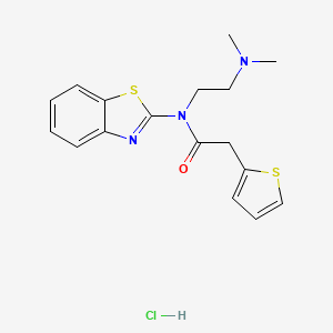molecular formula C17H20ClN3OS2 B2729721 N-(benzo[d]thiazol-2-yl)-N-(2-(dimethylamino)ethyl)-2-(thiophen-2-yl)acetamide hydrochloride CAS No. 1329922-69-1