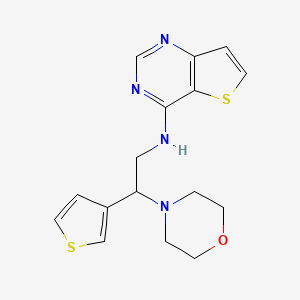 molecular formula C16H18N4OS2 B2729723 N-[2-(morpholin-4-yl)-2-(thiophen-3-yl)ethyl]thieno[3,2-d]pyrimidin-4-amine CAS No. 2380179-70-2