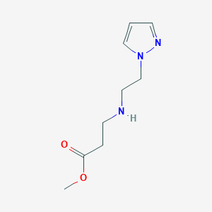 molecular formula C9H15N3O2 B2729733 methyl 3-((2-(1H-pyrazol-1-yl)ethyl)amino)propanoate CAS No. 1219554-81-0