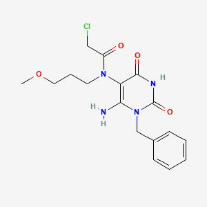 molecular formula C17H21ClN4O4 B2729734 N-(6-amino-1-benzyl-2,4-dioxo-1,2,3,4-tetrahydropyrimidin-5-yl)-2-chloro-N-(3-methoxypropyl)acetamide CAS No. 730950-29-5