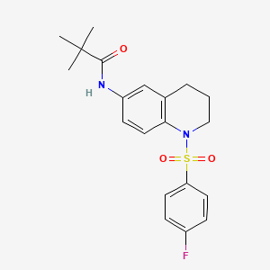 N-(1-((4-fluorophenyl)sulfonyl)-1,2,3,4-tetrahydroquinolin-6-yl)pivalamide