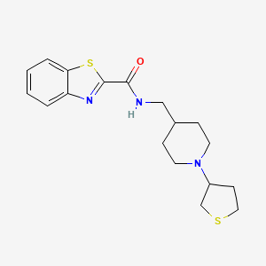 molecular formula C18H23N3OS2 B2729816 N-{[1-(thiolan-3-yl)piperidin-4-yl]methyl}-1,3-benzothiazole-2-carboxamide CAS No. 2034572-30-8