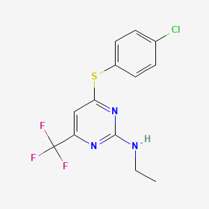 N-[4-[(4-chlorophenyl)sulfanyl]-6-(trifluoromethyl)-2-pyrimidinyl]-N-ethylamine
