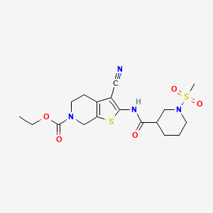 ethyl 3-cyano-2-(1-(methylsulfonyl)piperidine-3-carboxamido)-4,5-dihydrothieno[2,3-c]pyridine-6(7H)-carboxylate